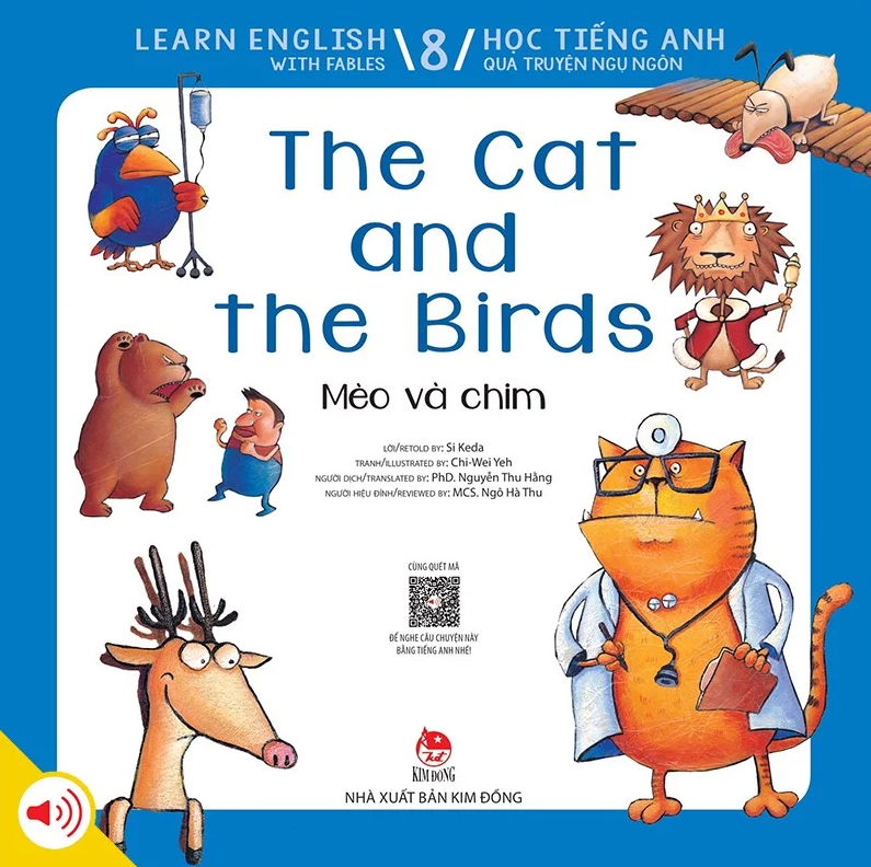 bộ learn english with fables 8 - học tiếng anh qua truyện ngụ ngôn - tập 8 - the cat and the birds - mèo và chim - Ảnh 2