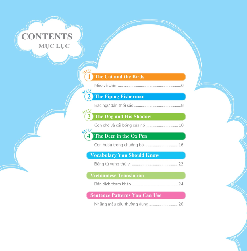 bộ learn english with fables 8 - học tiếng anh qua truyện ngụ ngôn - tập 8 - the cat and the birds - mèo và chim - Ảnh 3