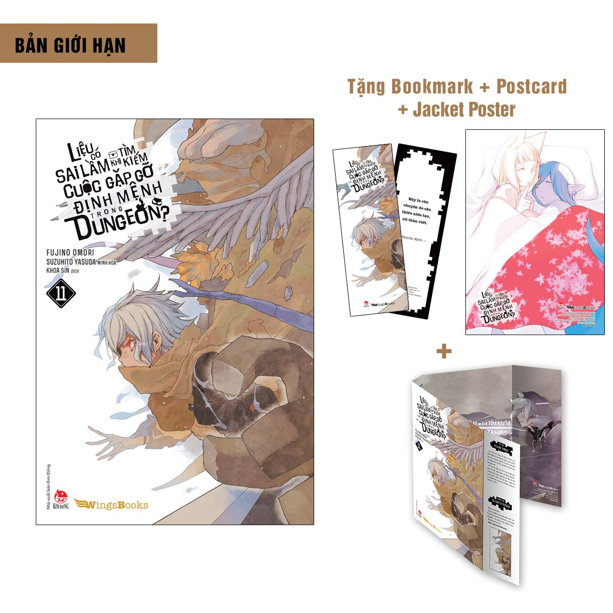 bộ liệu có sai lầm khi tìm kiếm cuộc gặp gỡ định mệnh trong dungeon - tập 11 - bản giới hạn - tặng kèm bookmark + jacket poster + postcard - Ảnh 2