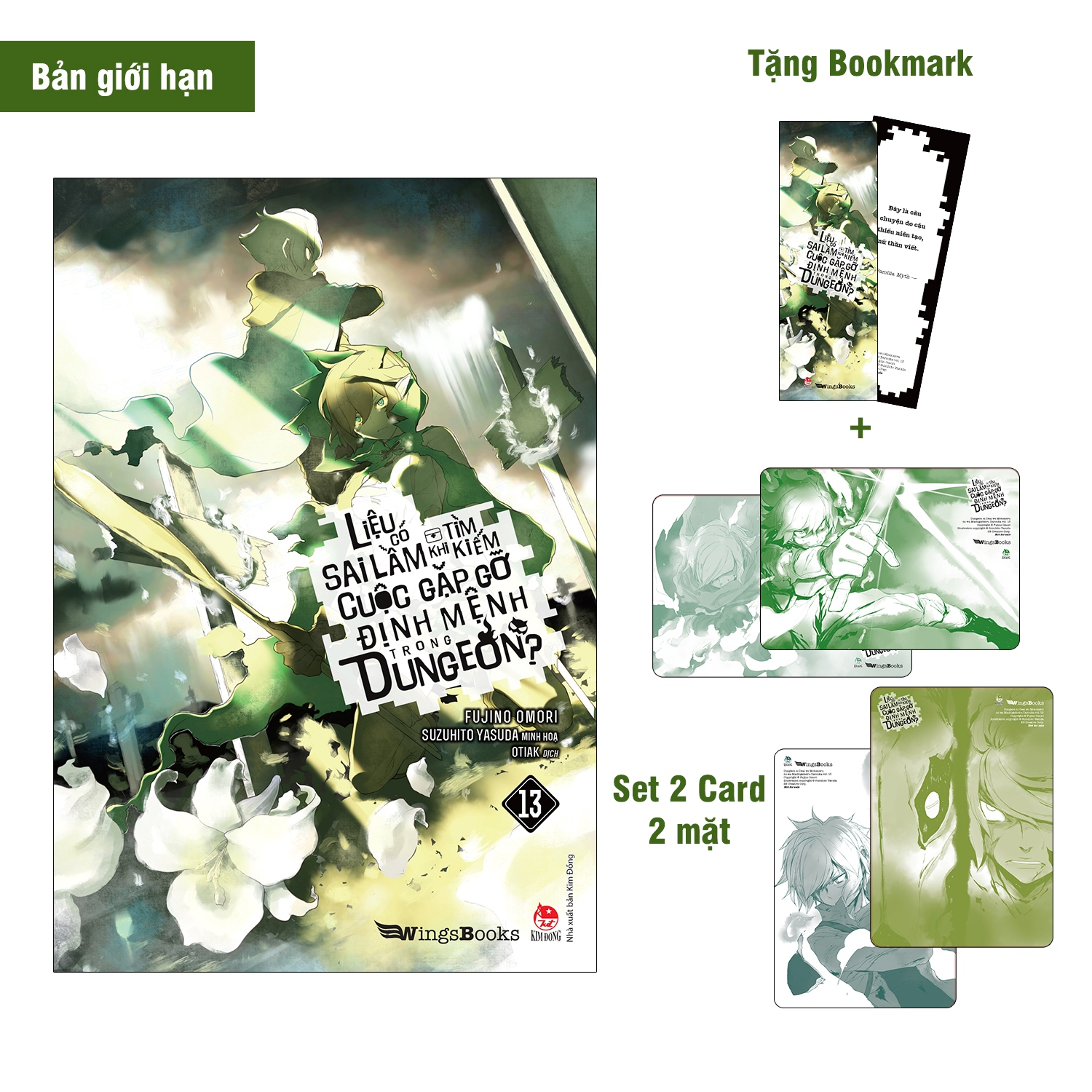 Bộ
Liệu Có Sai Lầm Khi Tìm Kiếm Cuộc Gặp Gỡ Định Mệnh Trong Dungeon - Tập 13 - Bản Giới Hạn - Tặng Kèm Bookmark + Set 2 Card 2 Mặt - Ảnh 2