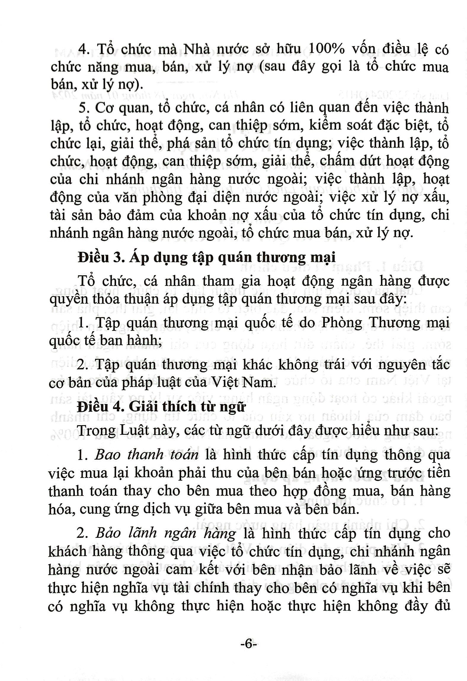 Bộ Luật Các Tổ Chức Tín Dụng (Hiện Hành) (Được Quốc Hội Thông Qua Ngày 18/01/2024, Có Hiệu Lực Kể Từ Ngày 01/7/2024) - Ảnh 5