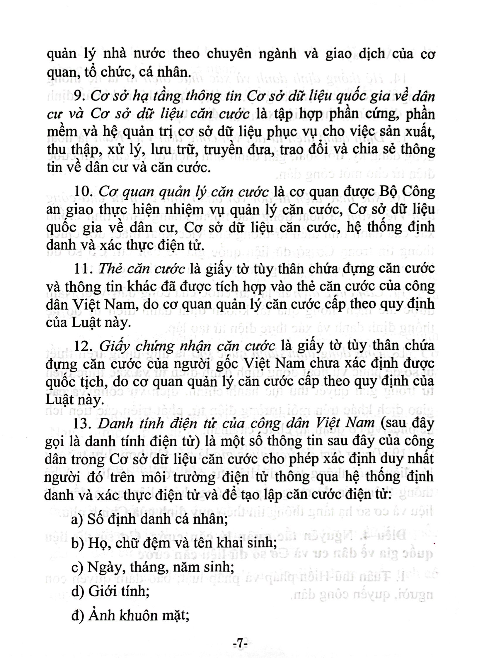 Bộ Luật Căn Cước (Hiện Hành) (Được Quốc Hội Thông Qua Ngày 27/11/2023, Có Hiệu Lực Thi Hành Từ Ngày 01/7/2024) - Ảnh 6