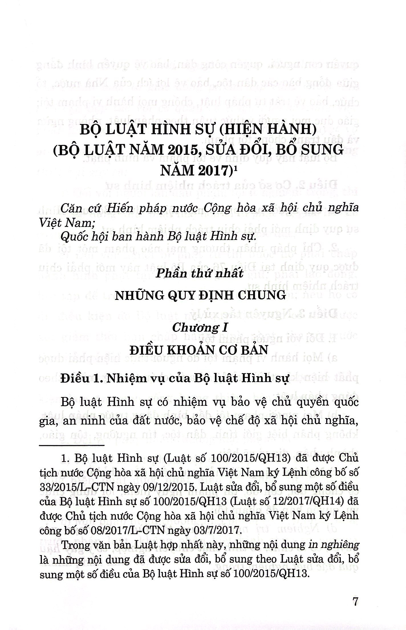 bộ luật hình sự (hiện hành) (sửa đổi, bổ sung năm 2017) - Ảnh 3