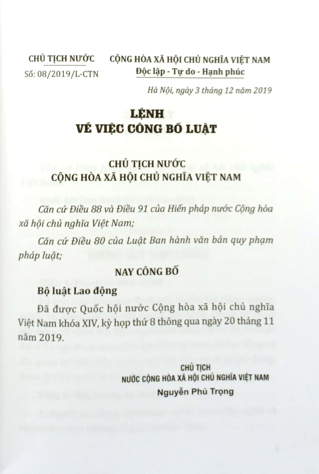 bộ luật lao động của nước cộng hòa xã hội chủ nghĩa việt nam (áp dụng 01.01.2021) - Ảnh 3