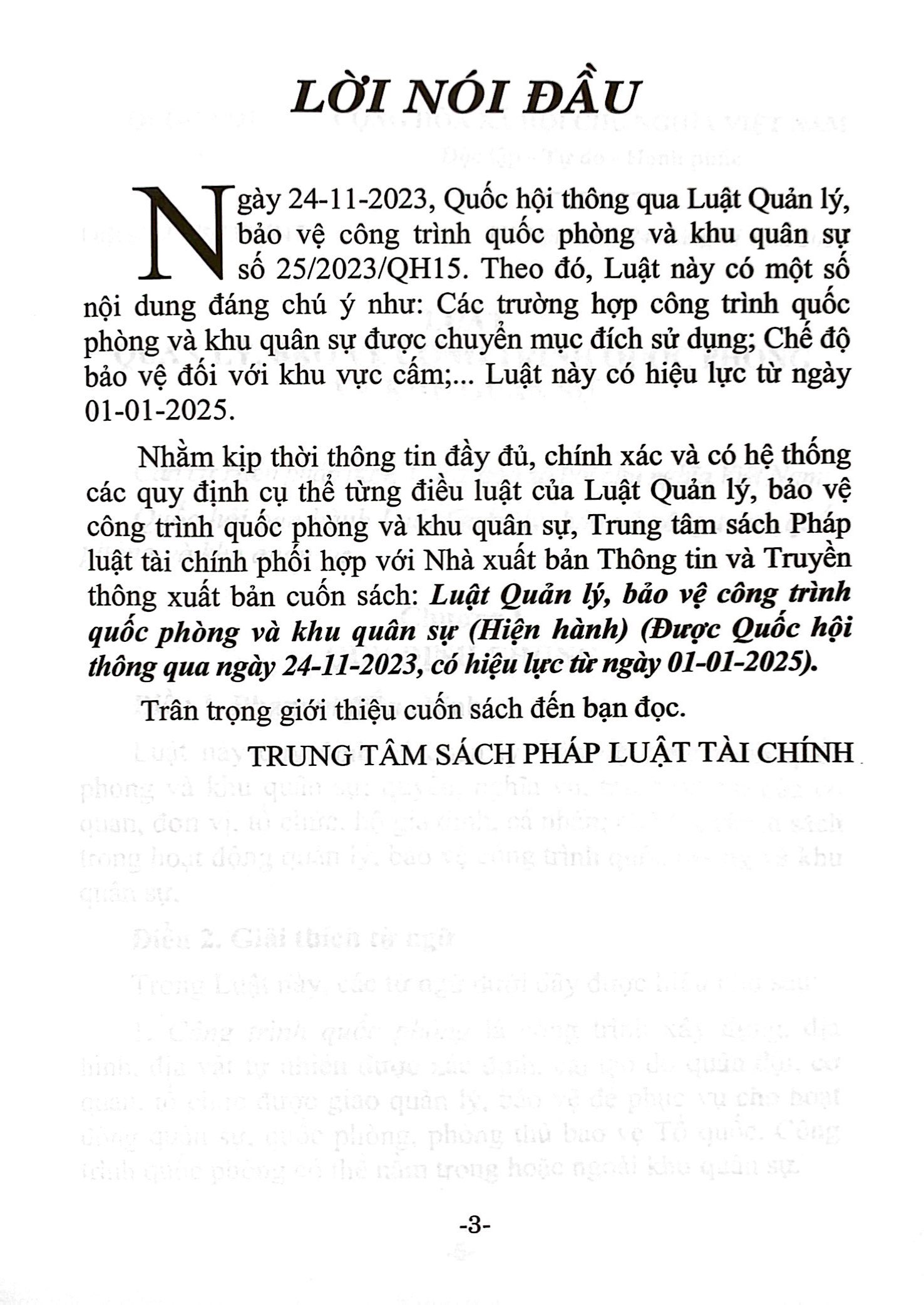 Bộ
Luật Quản Lý, Bảo Vệ Công Trình Quốc Phòng Và Khu Quân Sự (Hiện Hành) (Được Quốc Hội Thông Qua Ngày 24/11/2023, Có Hiệu Lực Từ Ngày 01/01/2025) - Ảnh 3