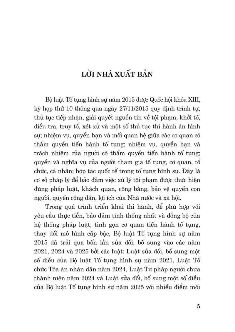 Bộ Luật Tố Tụng Hình Sự Năm 2015 (Sửa Đổi, Bổ Sung Năm 2021, 2024, 2025) - Ảnh 3