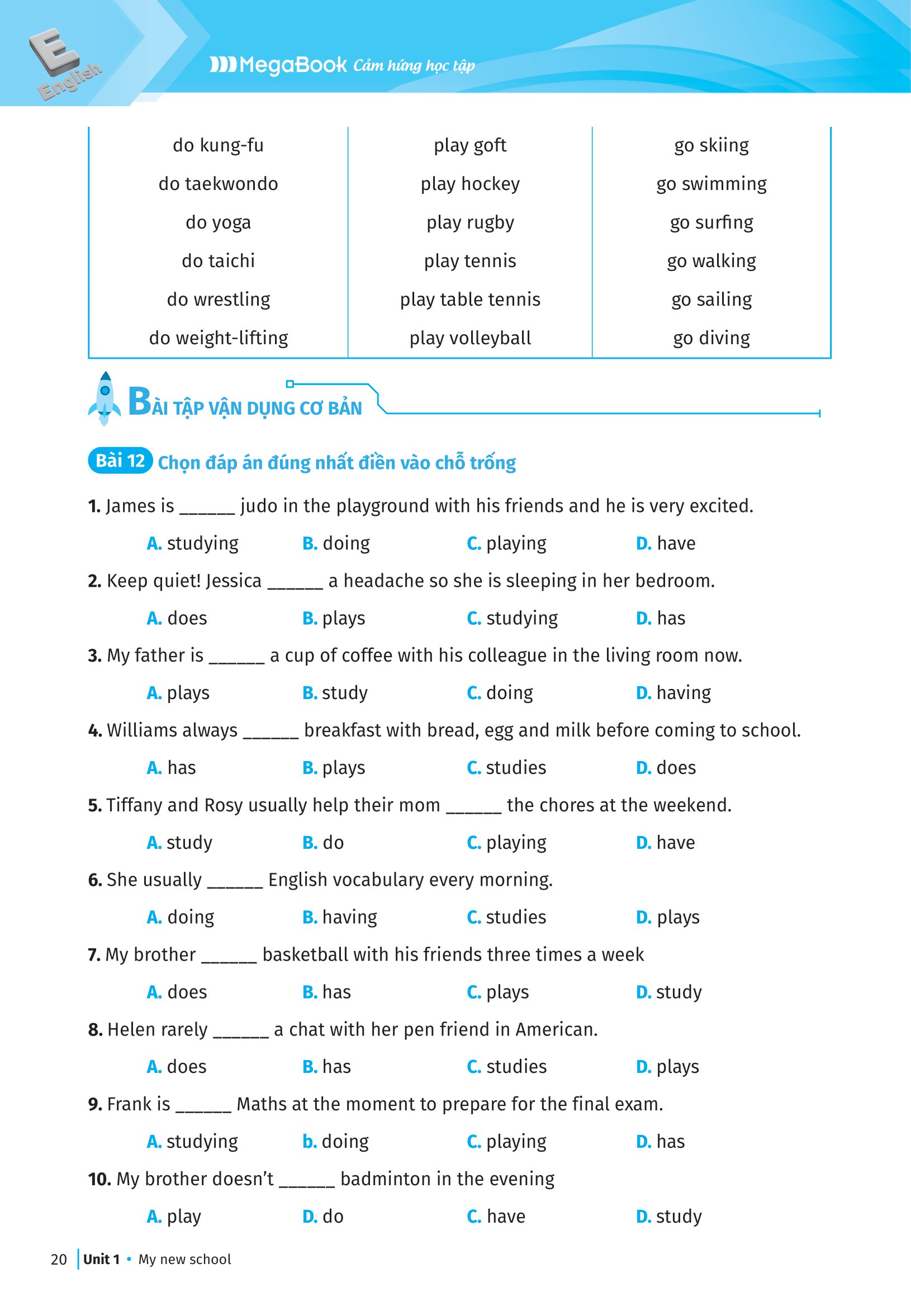 bộ luyện chuyên sâu ngữ pháp và bài tập tiếng anh 6 - tập 1 (theo chương trình global success) - Ảnh 14