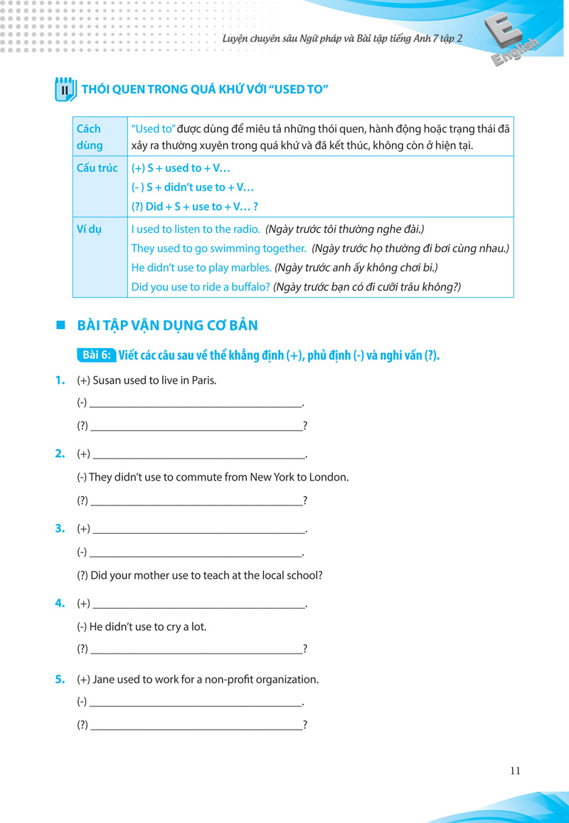 bộ luyện chuyên sâu ngữ pháp và bài tập tiếng anh 7 - tập 2 (chương trình mới) - Ảnh 11