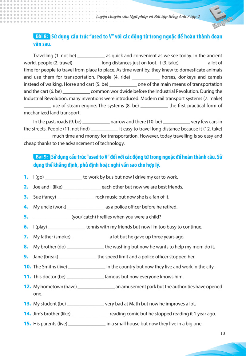 bộ luyện chuyên sâu ngữ pháp và bài tập tiếng anh 7 - tập 2 (chương trình mới) - Ảnh 13