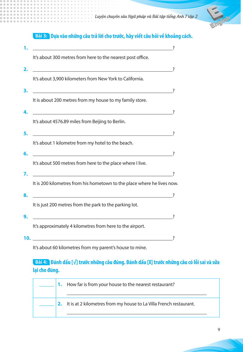 bộ luyện chuyên sâu ngữ pháp và bài tập tiếng anh 7 - tập 2 (chương trình mới) - Ảnh 9