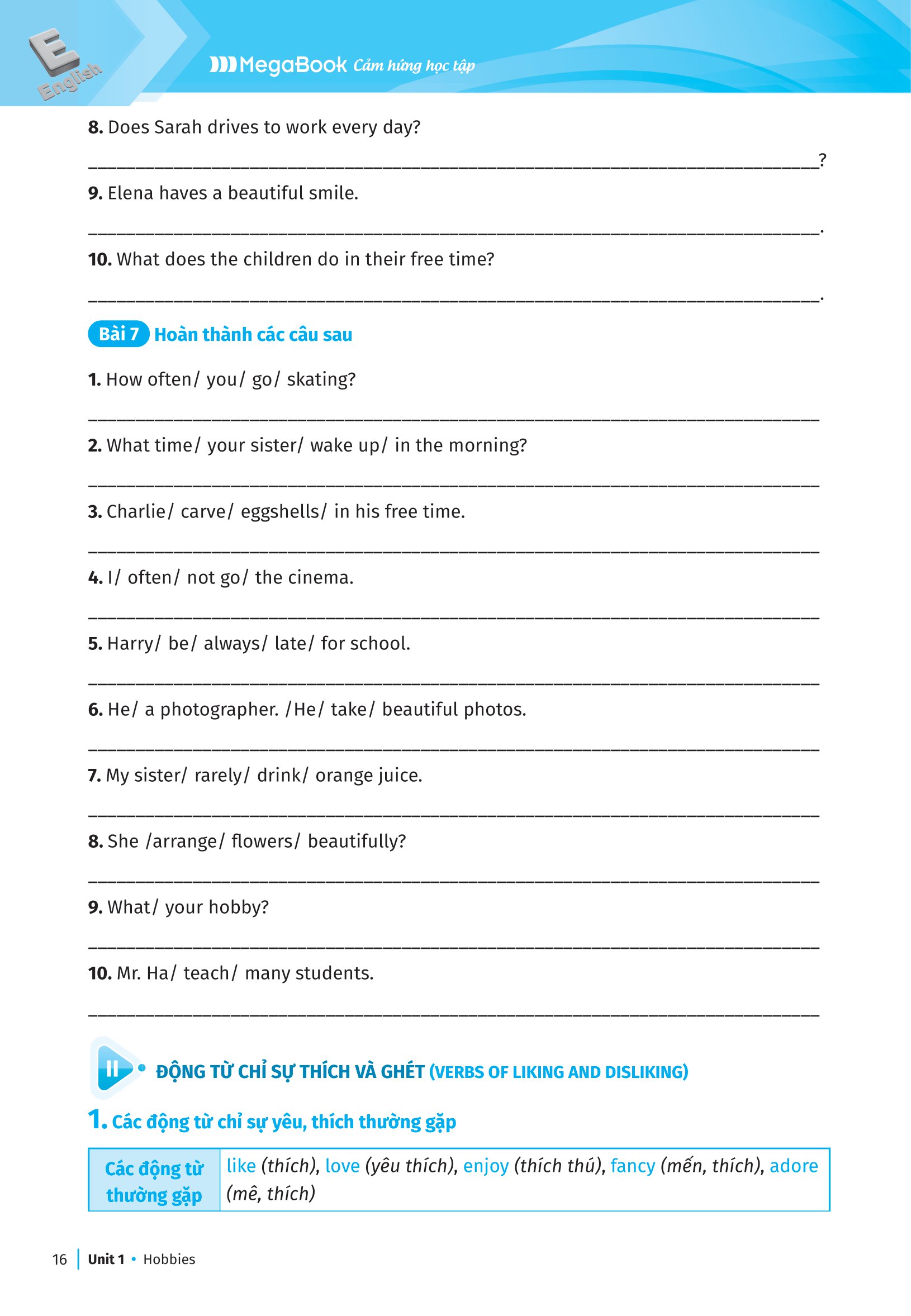 bộ luyện chuyên sâu ngữ pháp và bài tập tiếng anh lớp 7 - tập 1 (theo chương trình giáo dục phổ thông mới) - Ảnh 14