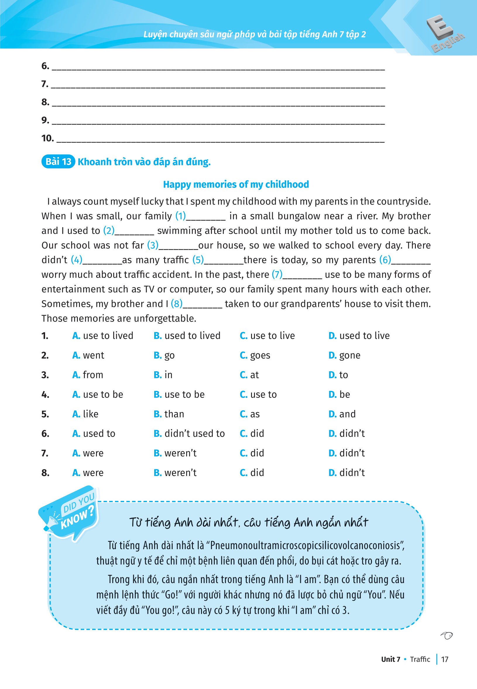 bộ luyện chuyên sâu ngữ pháp và bài tập tiếng anh lớp 7 - tập 2 (theo chương trình giáo dục phổ thông mới) - Ảnh 14