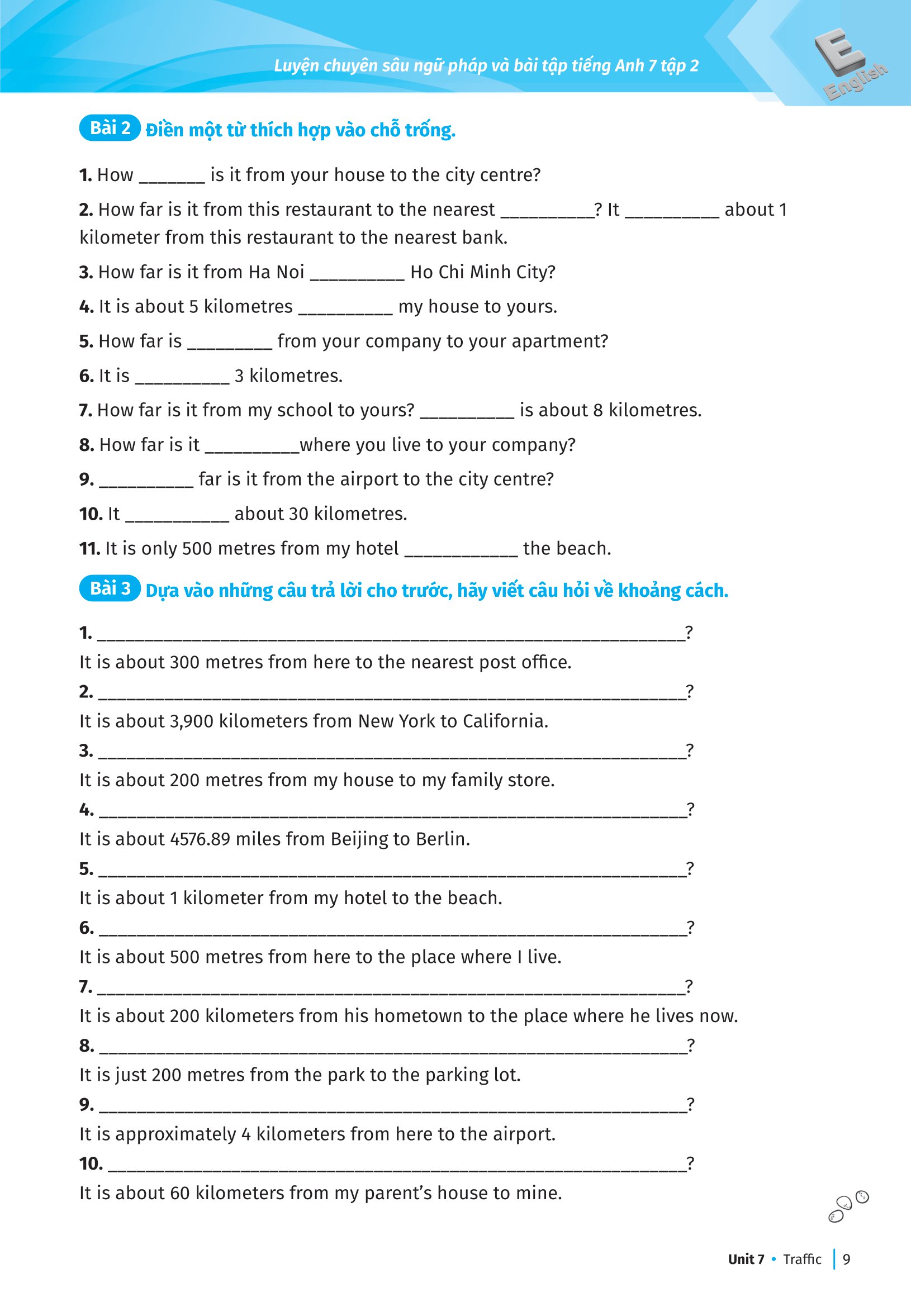bộ luyện chuyên sâu ngữ pháp và bài tập tiếng anh lớp 7 - tập 2 (theo chương trình giáo dục phổ thông mới) - Ảnh 9