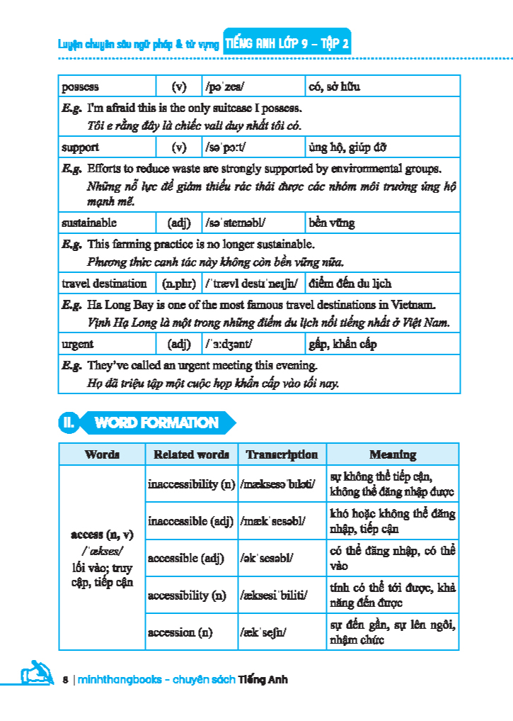 Bộ Luyện Chuyên Sâu Ngữ Pháp Và Từ Vựng Tiếng Anh Lớp 9 - Tập 2 (Tái Bản 2024) - Ảnh 8