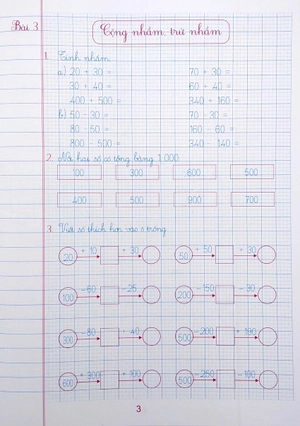 bộ luyện tập toán 3 - trình bày trên giấy ô li - quyển 1 (bám sát sgk chân trời sáng tạo) - Ảnh 5
