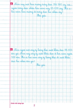 bộ luyện tập toán lớp 4 - trình bày trên giấy ô li - quyển 2 (biên soạn theo chương trình sgk chân trời sáng tạo) - Ảnh 5