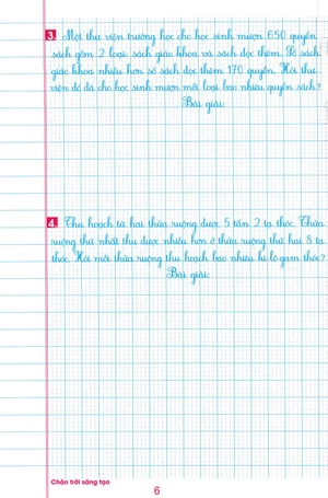 bộ luyện tập toán lớp 4 - trình bày trên giấy ô li - quyển 2 (biên soạn theo chương trình sgk chân trời sáng tạo) - Ảnh 8