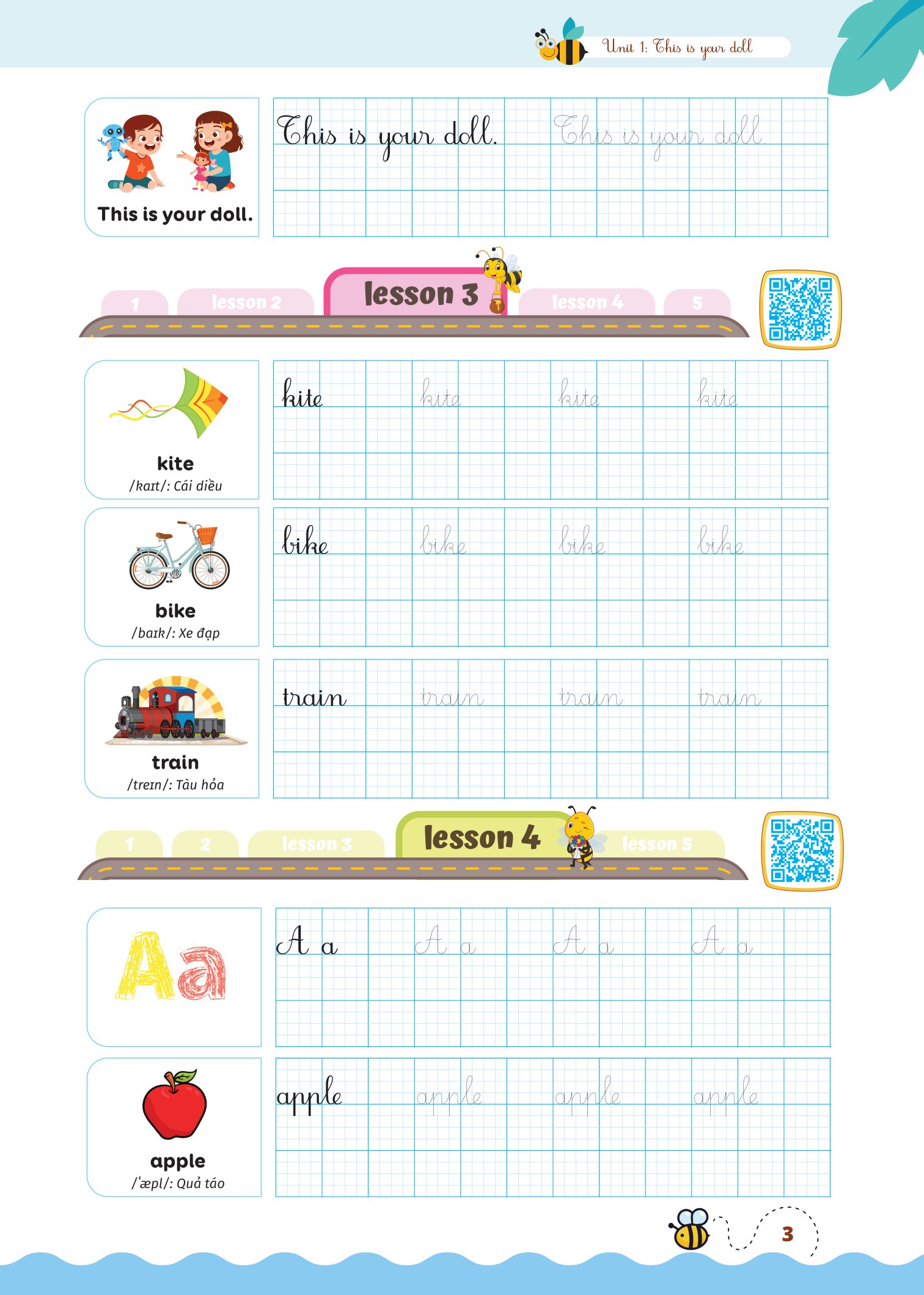 bộ luyện viết chữ đẹp từ vựng tiếng anh family and friends - national edition 3 - Ảnh 4