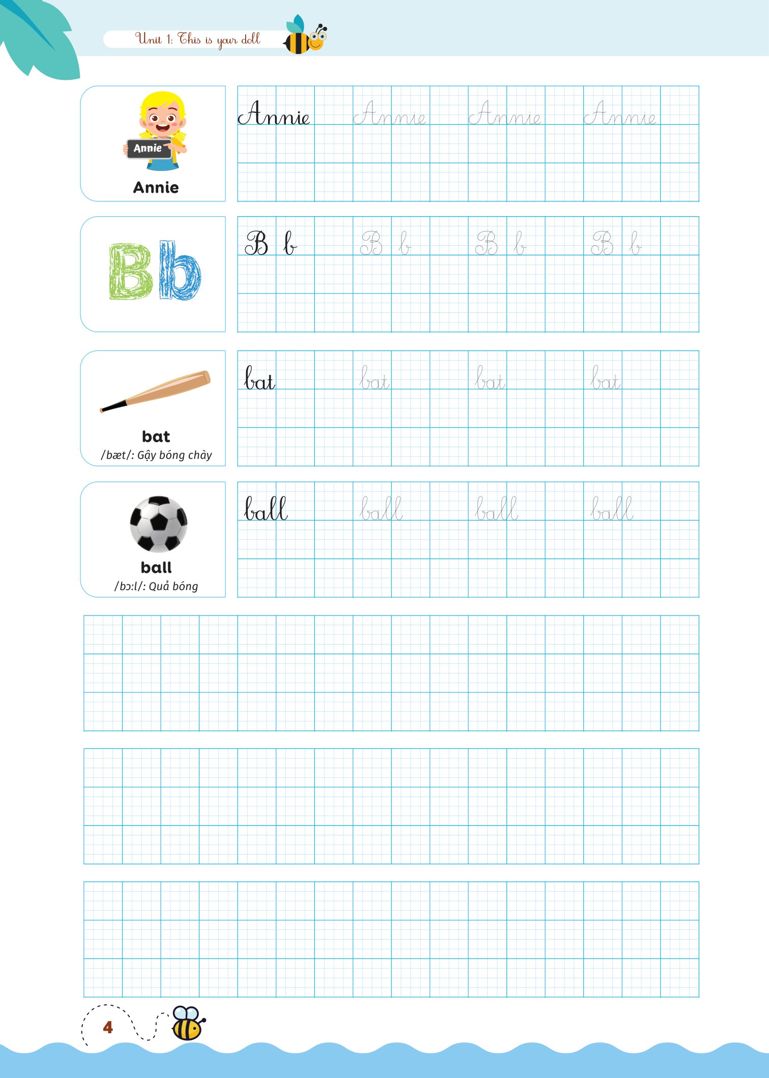 bộ luyện viết chữ đẹp từ vựng tiếng anh family and friends - national edition 3 - Ảnh 5