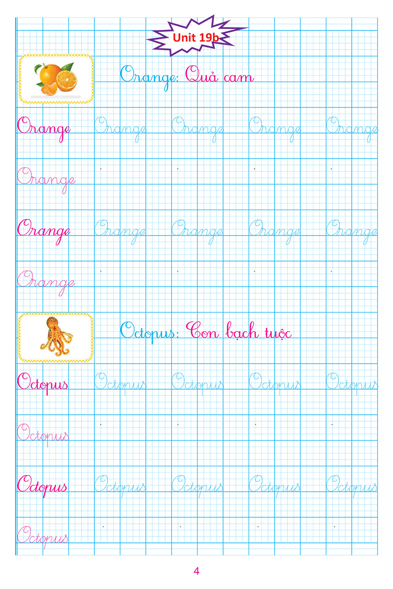 bộ luyện viết tiếng anh trình bày trên giấy ô li dành cho học sinh lớp 1 - tập 2 - Ảnh 4