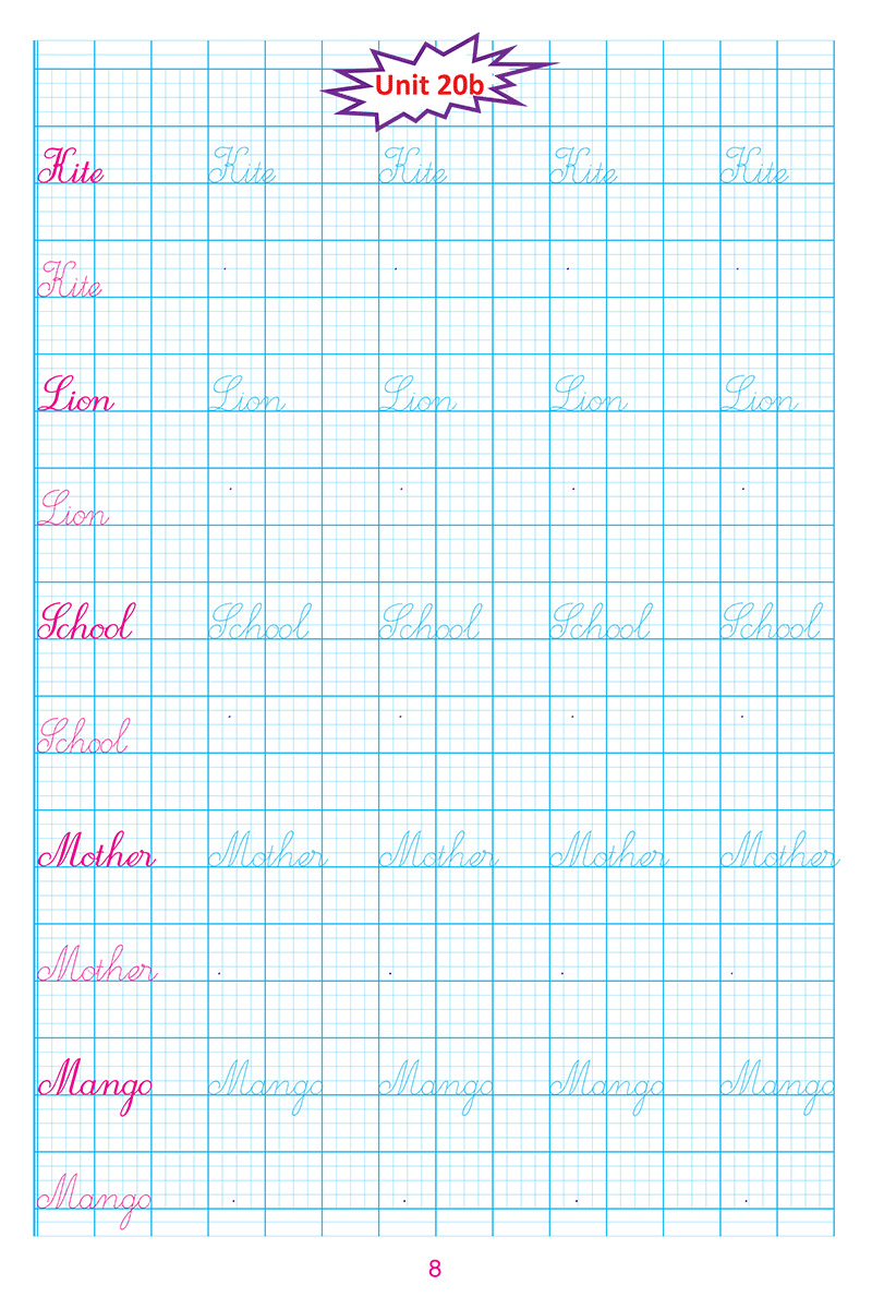 bộ luyện viết tiếng anh trình bày trên giấy ô li dành cho học sinh lớp 1 - tập 2 - Ảnh 8