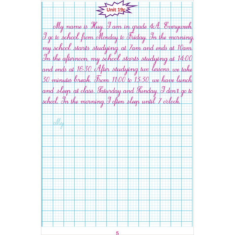 bộ luyện viết tiếng anh trình bày trên giấy ô li dành cho học sinh lớp 4 tập 2 - Ảnh 8