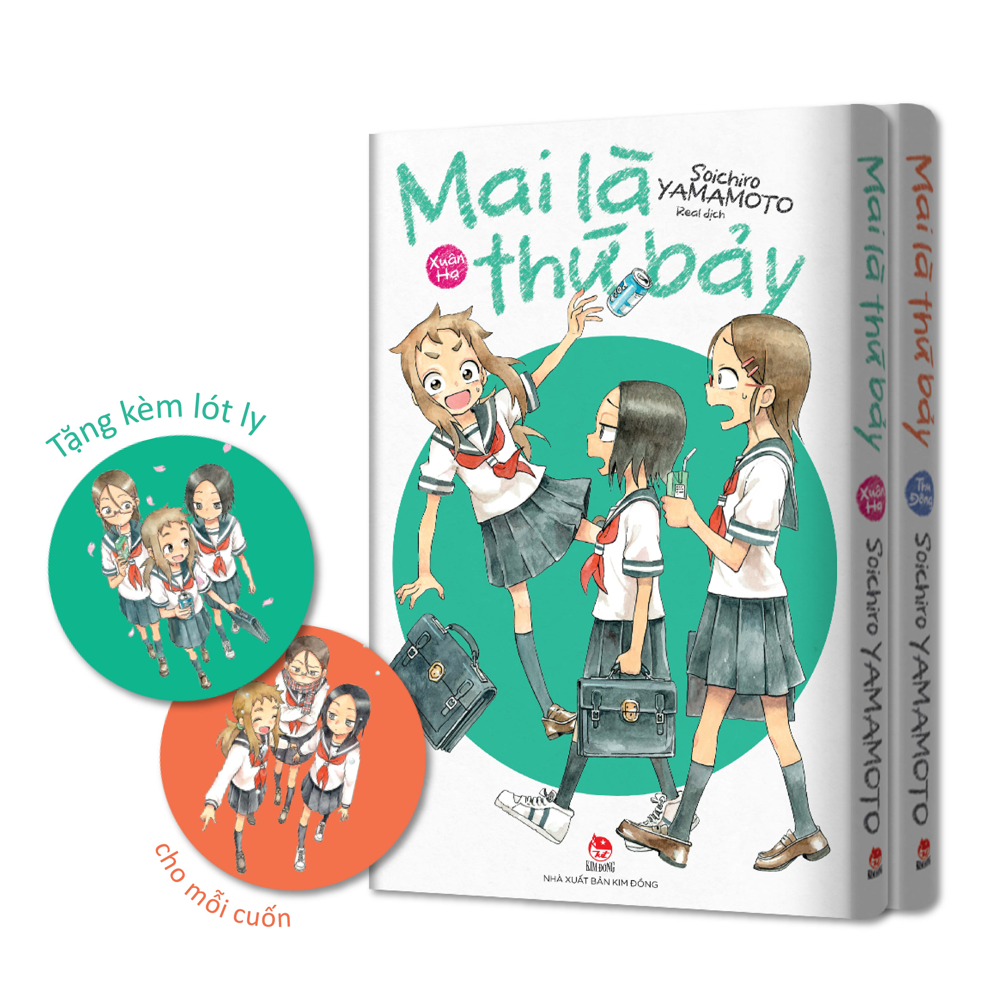 bộ manga - mai là thứ bảy - xuân hạ + thu đông (bộ 2 tập) - tặng kèm 2 lót ly - Ảnh 2