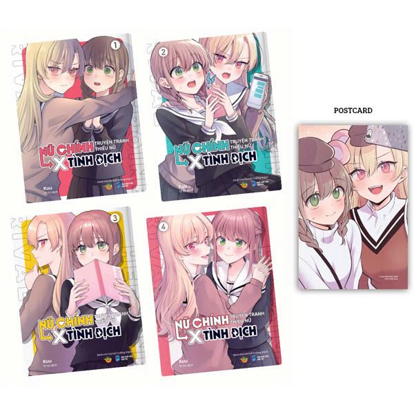 Bộ Bộ Manga - Nữ Chính Truyện Tranh Thiếu Nữ X Tình Địch: Tập 1 - 4 (Bộ 4 Tập) (Tái Bản 2025) - Tặng Kèm Postcard Bồi Cứng