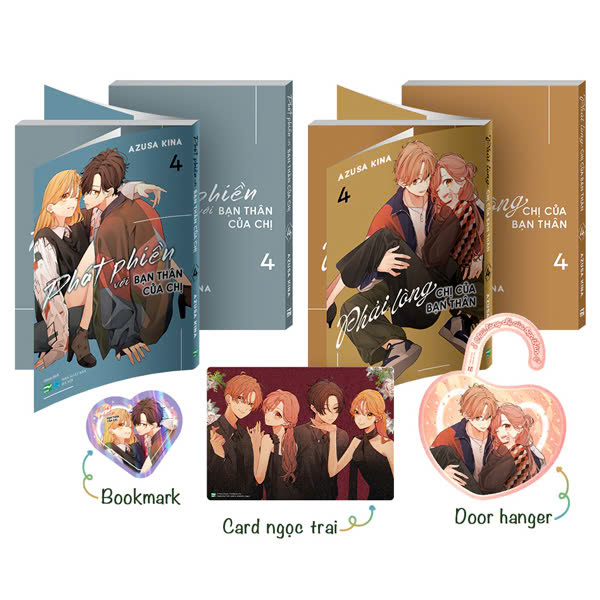 Bộ Manga - Phải Lòng Chị Của Bạn Thân - Tập 4 + Phát Phiền Với Bạn Thân Của Chị - Tập 4 (Bộ 2 Cuốn) - Bản Đặc Biệt - Tặng Kèm Door Hanger + Bookmark + Card Ngọc Trai
