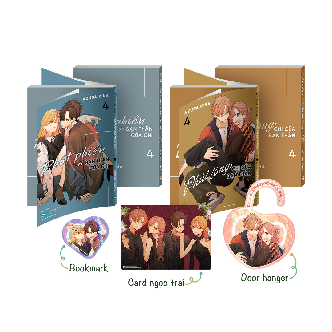 Bộ Manga - Phải Lòng Chị Của Bạn Thân - Tập 4 + Phát Phiền Với Bạn Thân Của Chị - Tập 4 (Bộ 2 Cuốn) - Bản Đặc Biệt - Tặng Kèm Door Hanger + Bookmark + Card Ngọc Trai - Ảnh 2