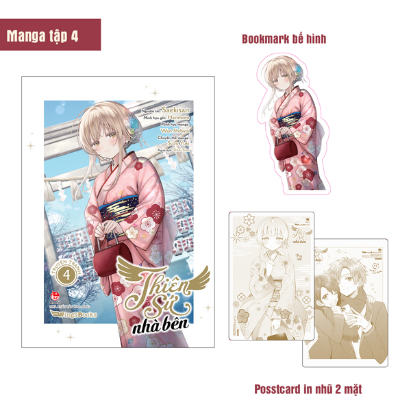 Bộ [Manga] Thiên Sứ Nhà Bên - Tập 4 - Tặng Kèm Bookmark Bế Hình + Postcard In Nhũ 2 Mặt