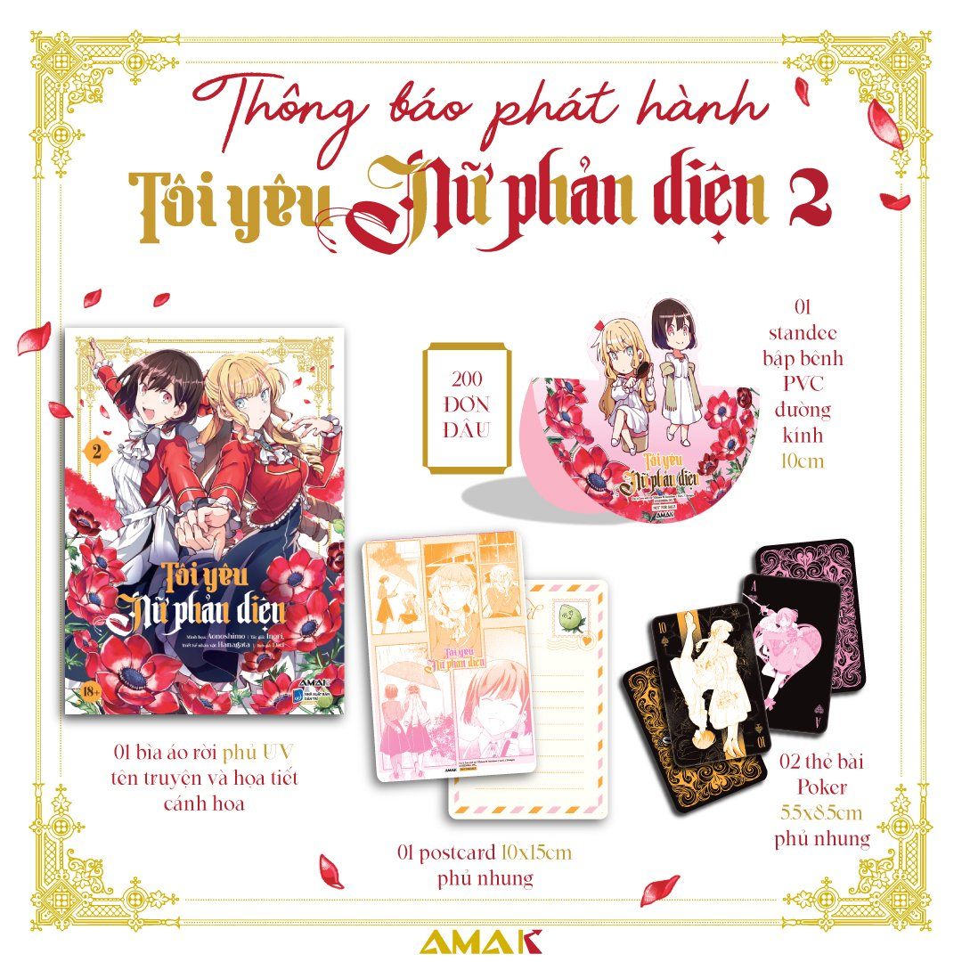 Bộ [Manga] Tôi Yêu Nữ Phản Diện - Tập 2 - Tặng Kèm 1 Bìa Áo Rời Phủ UV + 1 Postcard Hai Mặt + 2 Thẻ Bài Poker + 1 Standee PVC Bập Bênh - Ảnh 2