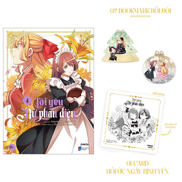 Bộ [Manga] Tôi Yêu Nữ Phản Diện - Tập 4 - Tặng Kèm 1 Bìa Áo Rời Phủ UV + 2 Bookmark Bồi Đôi Phủ Nhũ Ánh Trai + 1 Card Hồi Ức Ngày Bình Yên