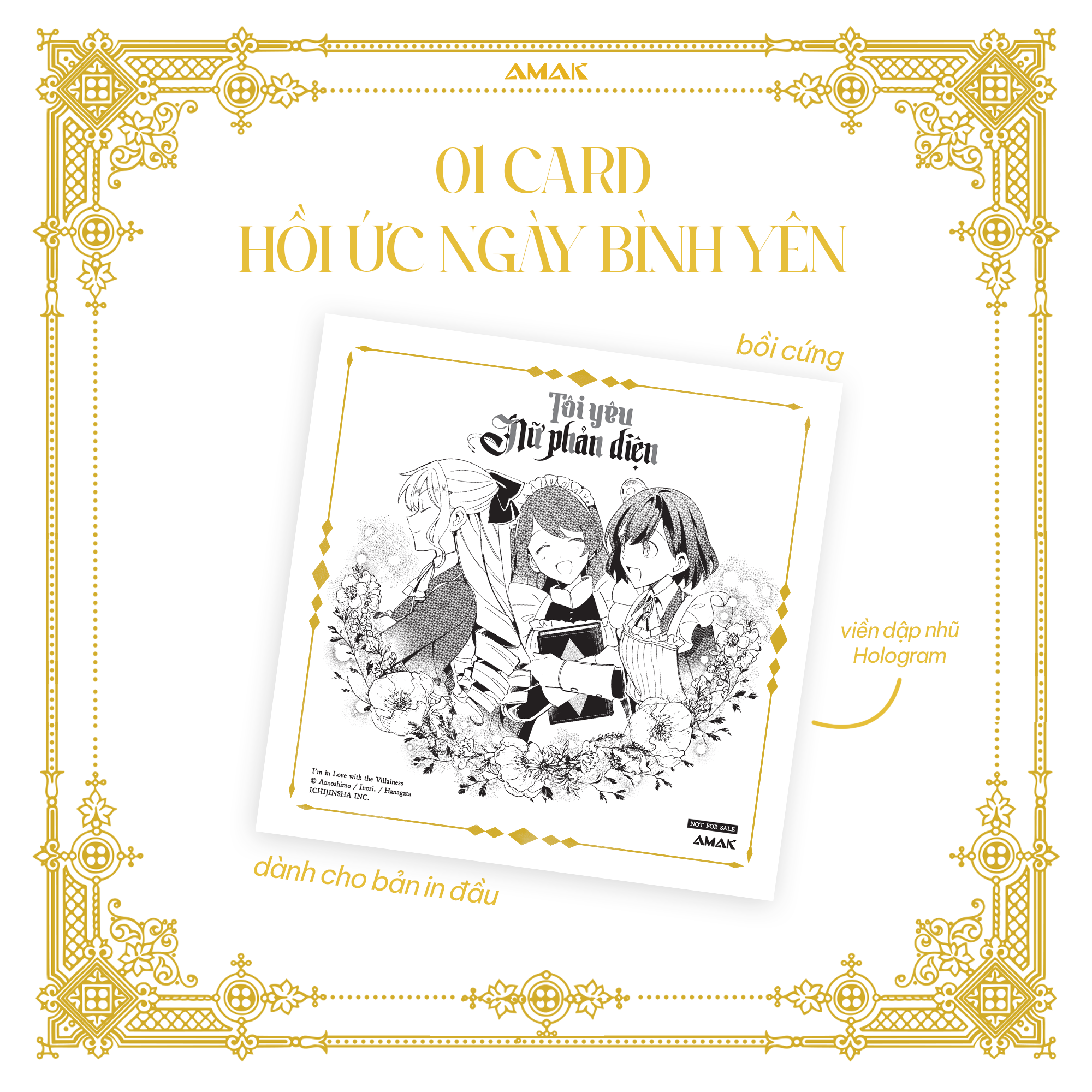 Bộ [Manga] Tôi Yêu Nữ Phản Diện - Tập 4 - Tặng Kèm 1 Bìa Áo Rời Phủ UV + 2 Bookmark Bồi Đôi Phủ Nhũ Ánh Trai + 1 Card Hồi Ức Ngày Bình Yên - Ảnh 4
