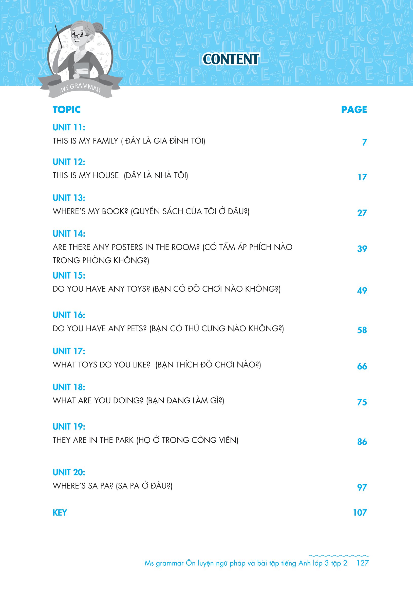 bộ ms grammar - ôn luyện ngữ pháp và bài tập tiếng anh lớp 3 - tập 2 - Ảnh 14