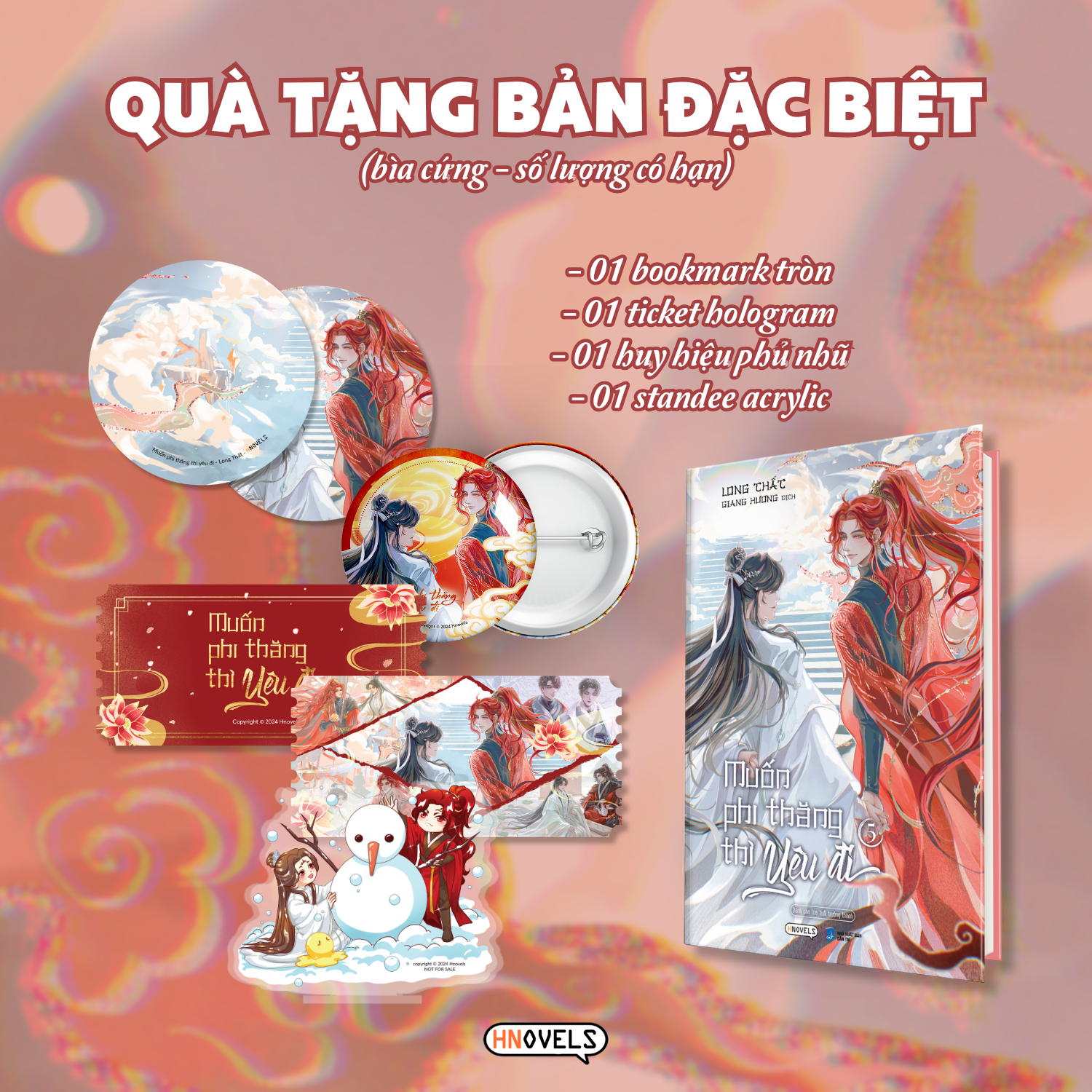 Bộ Muốn Phi Thăng Thì Yêu Đi - Tập 5 - Bản Đặc Biệt - Bìa Cứng - Tặng Kèm Bookmark Tròn Hai Mặt + Ticket Hologram Hai Mặt + Huy Hiệu Phủ Nhũ + Standee Chibi - Ảnh 2