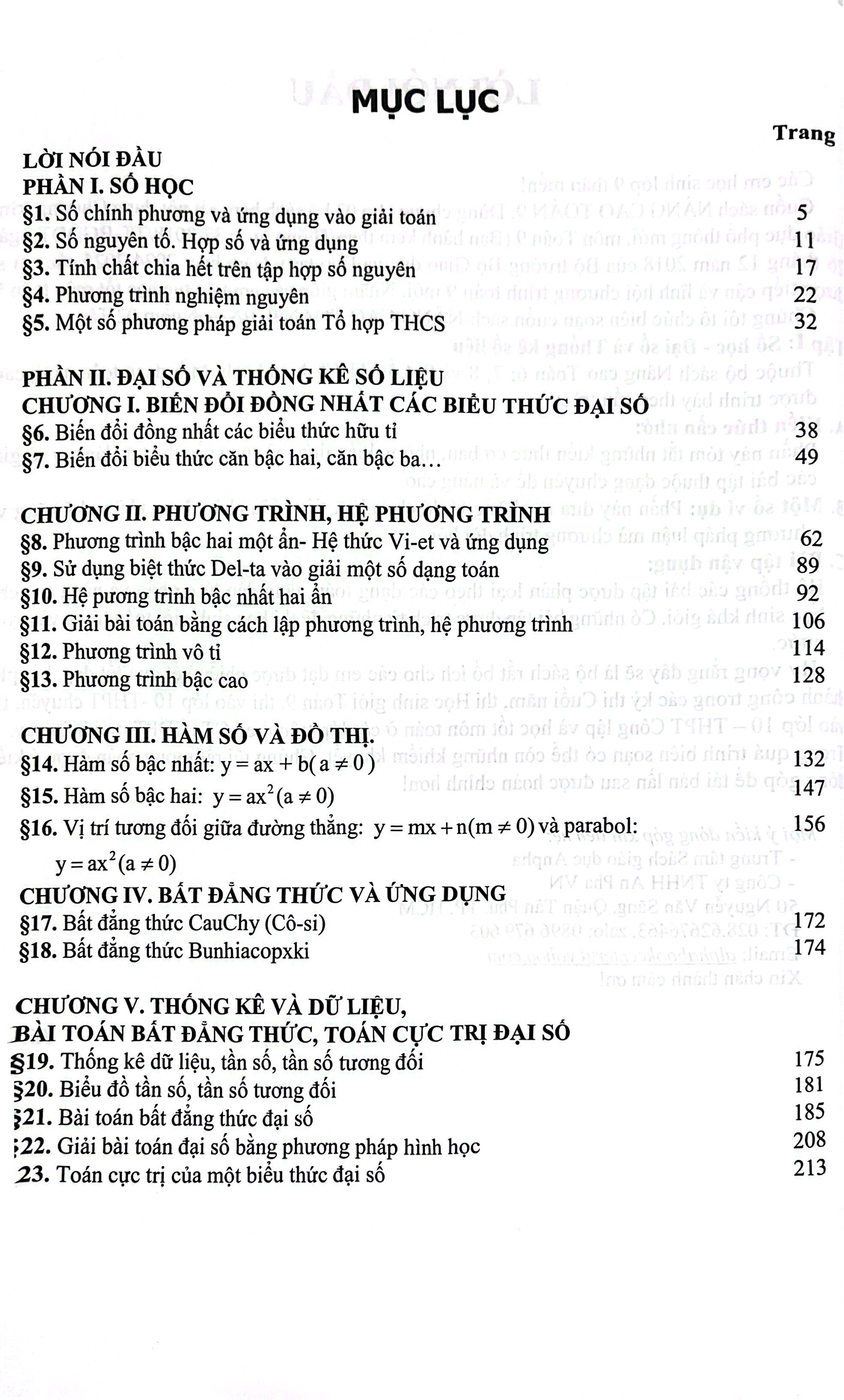 Bộ Nâng Cao Toán 9 - Tập 1 - Số Học Đại Số Và Thống Kê Số Liệu - Ảnh 4