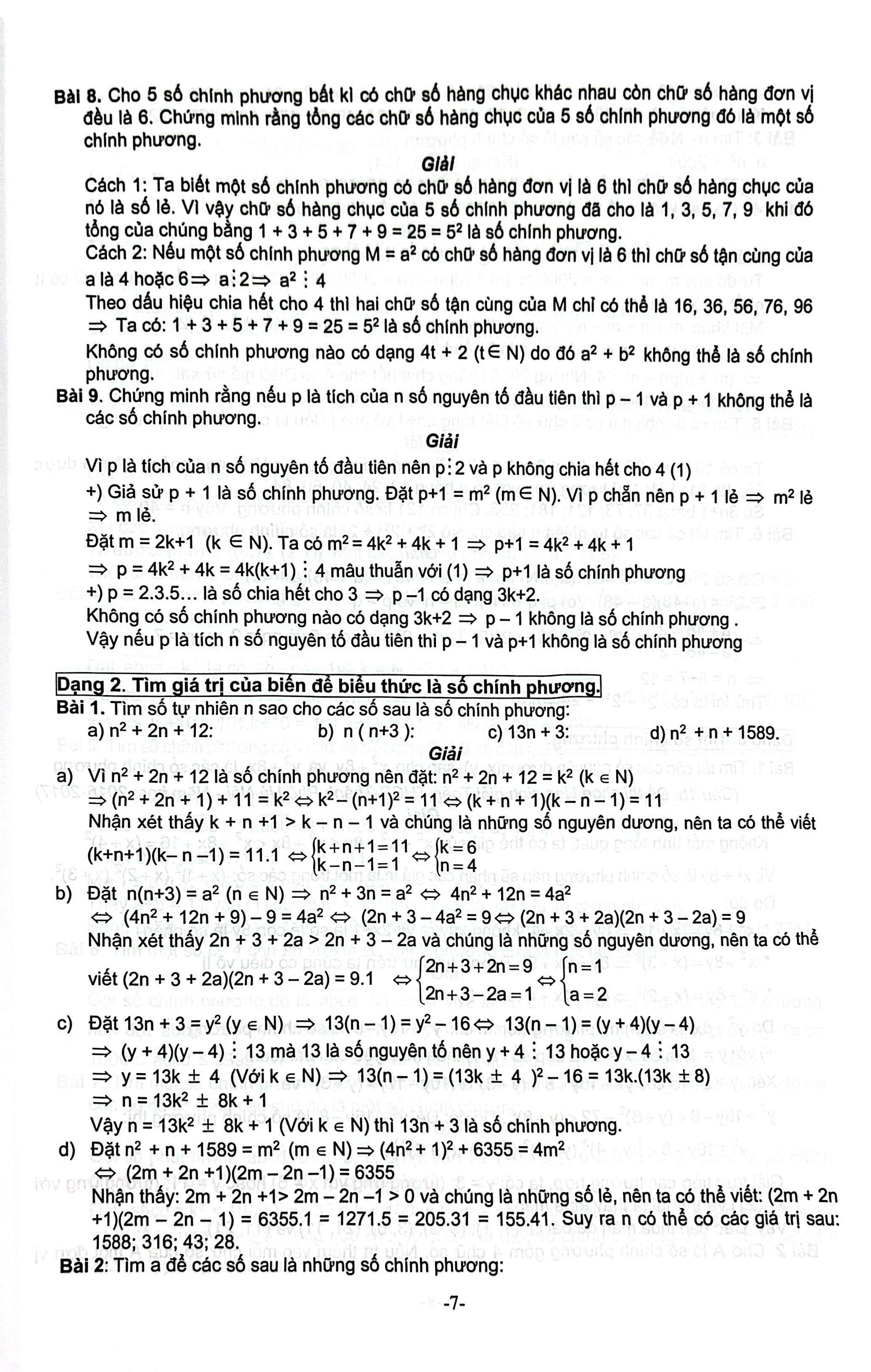 Bộ Nâng Cao Toán 9 - Tập 1 - Số Học Đại Số Và Thống Kê Số Liệu - Ảnh 7
