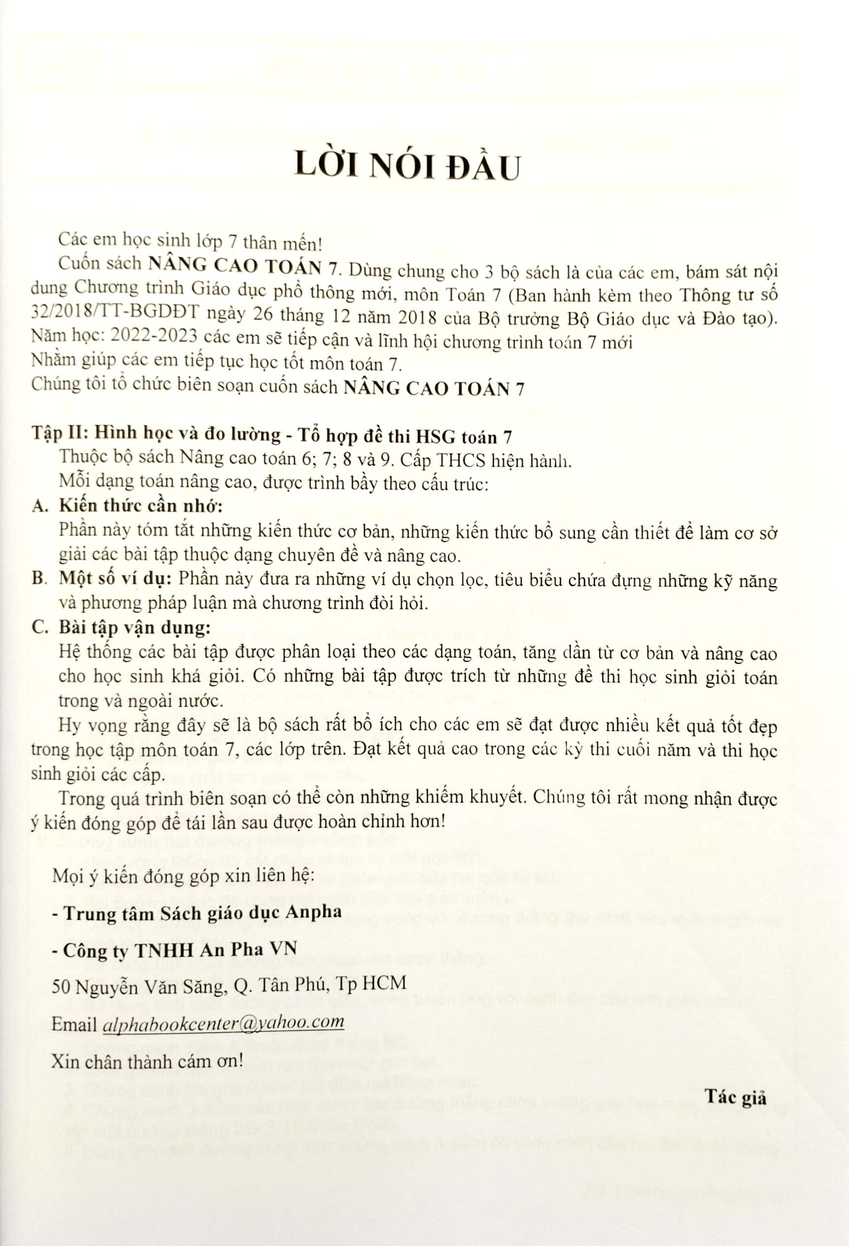Bộ Nâng Cao Toán Lớp 7 - Tập 2 - Ảnh 4