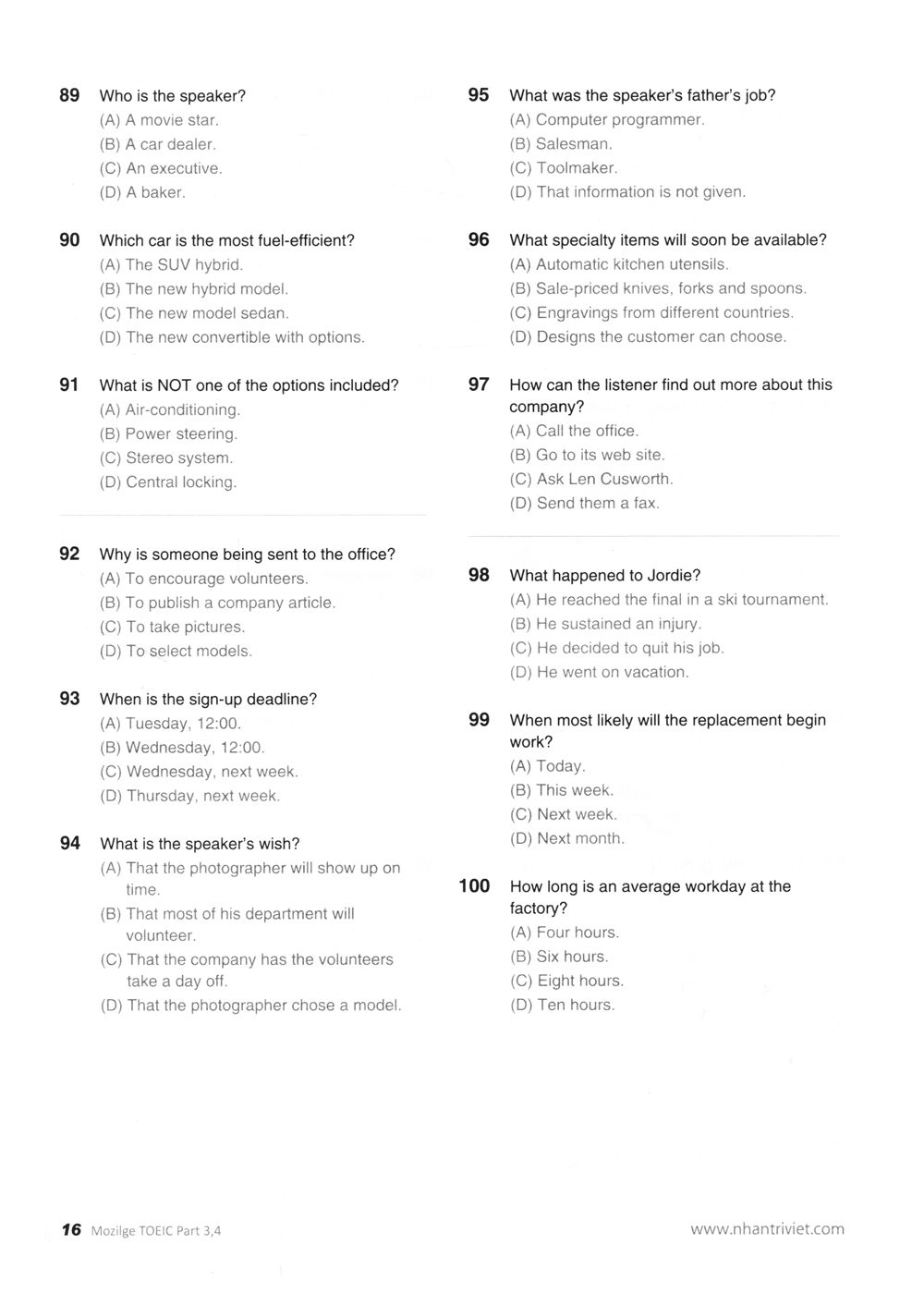 bộ new toeic actual test part 3,4 (kèm cd) - Ảnh 10