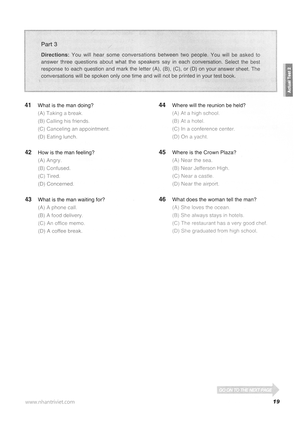 bộ new toeic actual test part 3,4 (kèm cd) - Ảnh 13