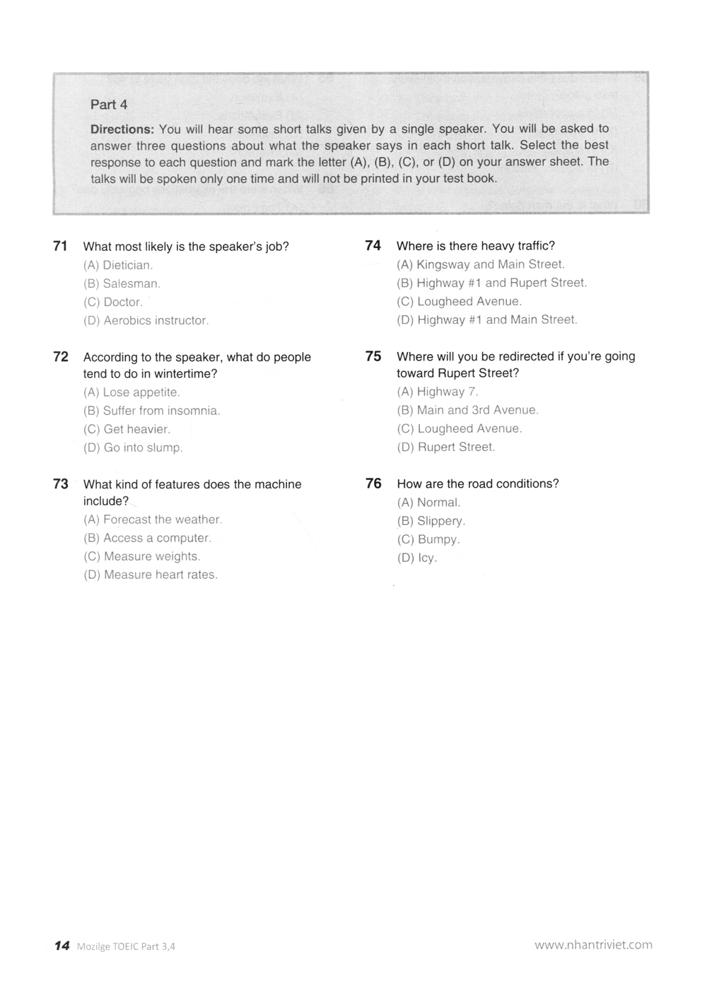 bộ new toeic actual test part 3,4 (kèm cd) - Ảnh 8