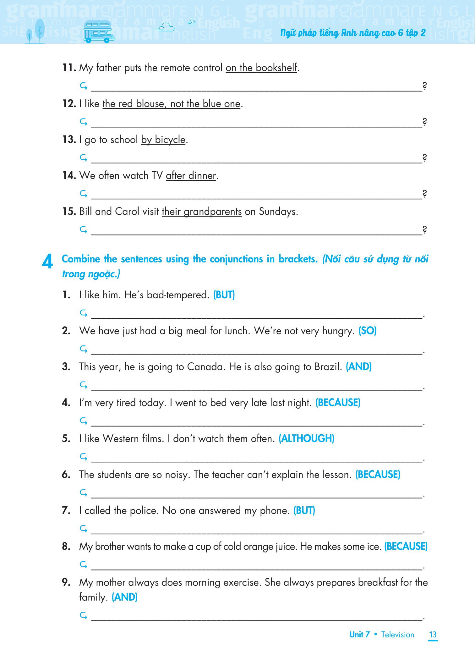 bộ ngữ pháp tiếng anh nâng cao lớp 6 - tập 2 - Ảnh 12