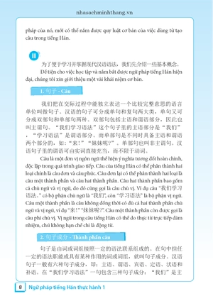 bộ ngữ pháp tiếng hán thực hành - tập 1 - trình độ sơ cấp-trung cấp (tái bản 2023) - Ảnh 6