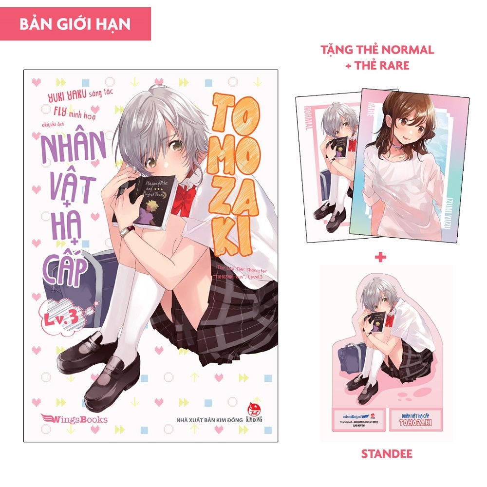 bộ nhân vật hạ cấp tomozaki - tập 3 - bản giới hạn - tặng thẻ normal + thẻ rare + standee - Ảnh 2