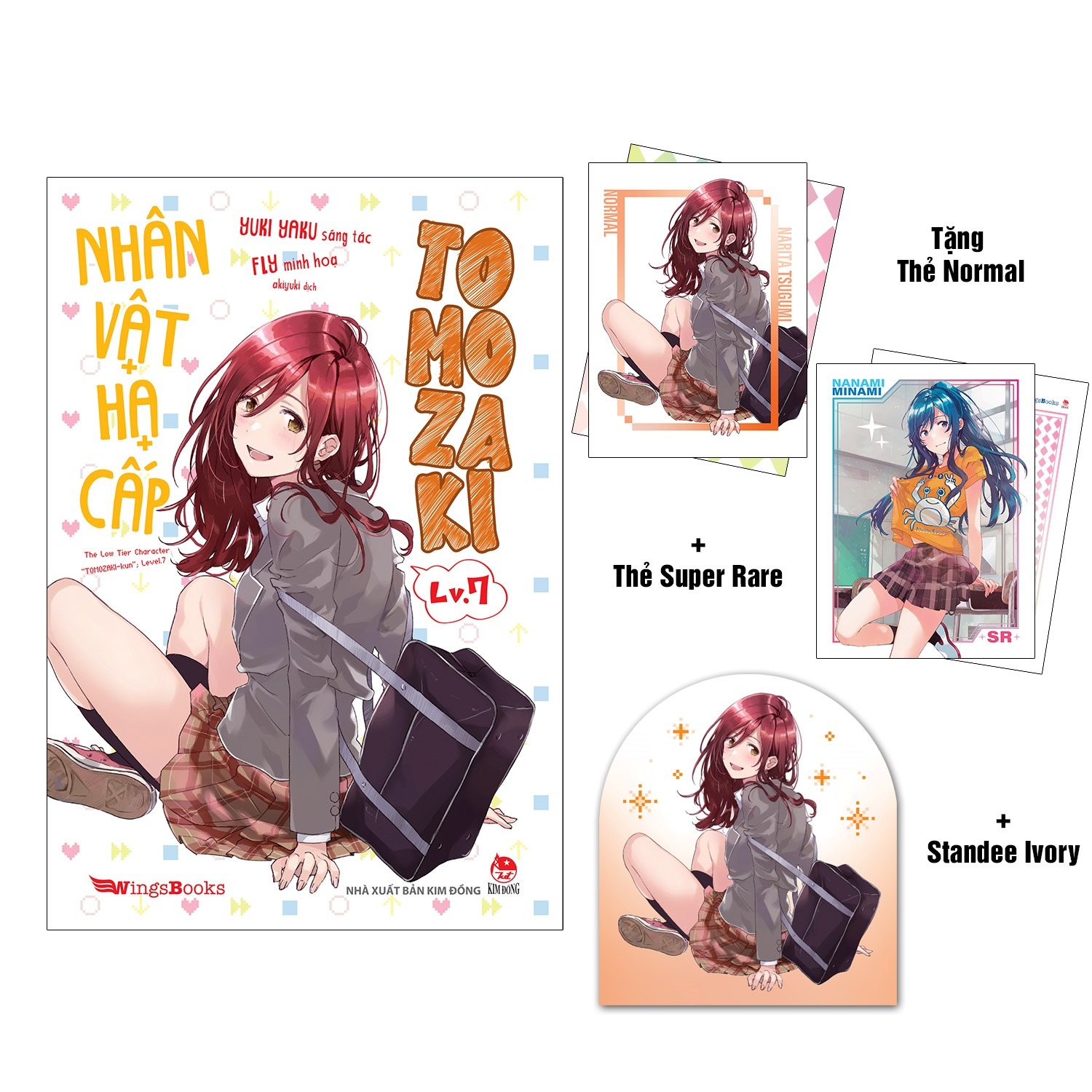 bộ nhân vật hạ cấp tomozaki - tập 7 - tặng thẻ normal + thẻ super rare + standee ivory - Ảnh 2