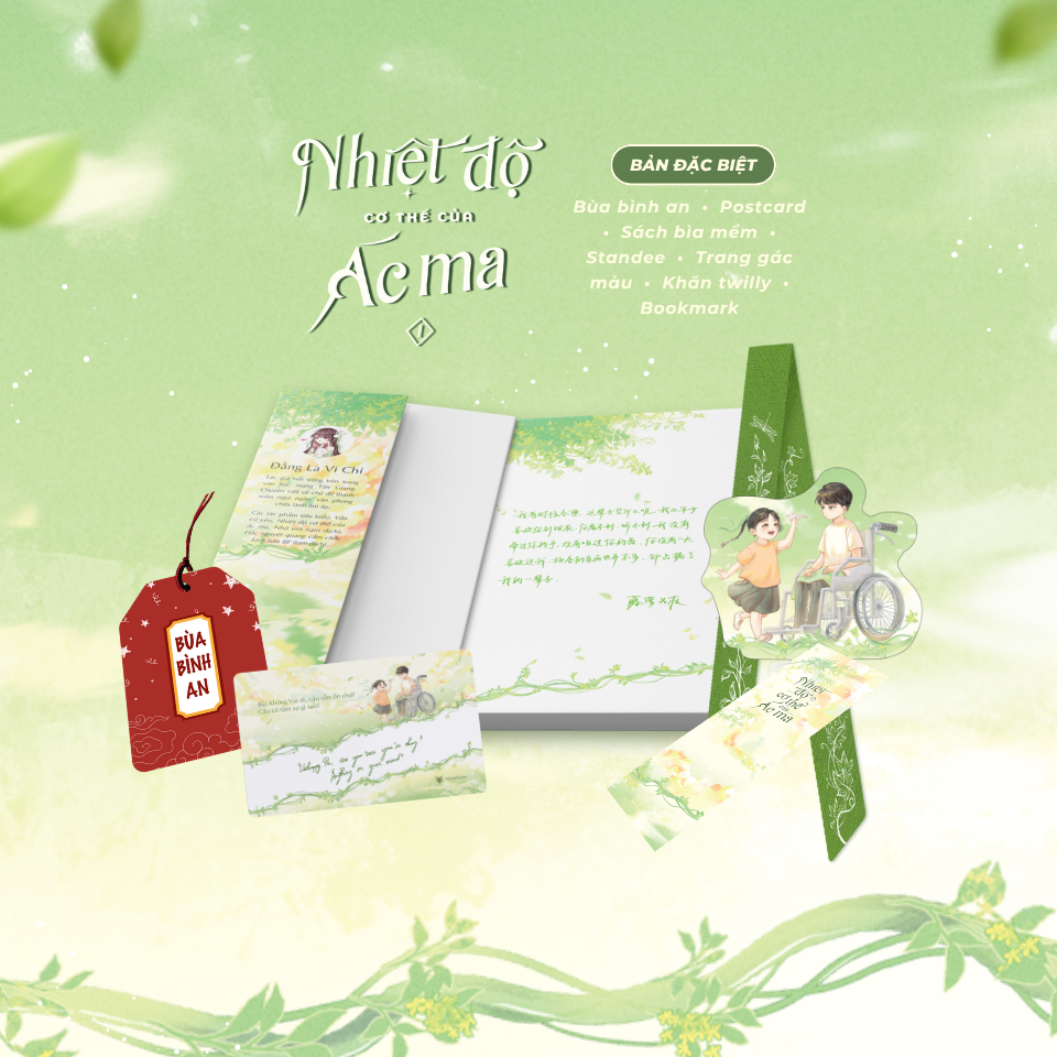 Bộ Nhiệt Độ Cơ Thể Của Ác Ma - Tập 1 - Bản Đặc Biệt - Tặng Kèm Bookmark + Tờ Gác Có Lời Nhắn Và Chữ Ký Của Tác Giả + Khăn Lụa Xanh + Standee Mica + Card Trong Suốt + Bùa Bình An - Ảnh 2