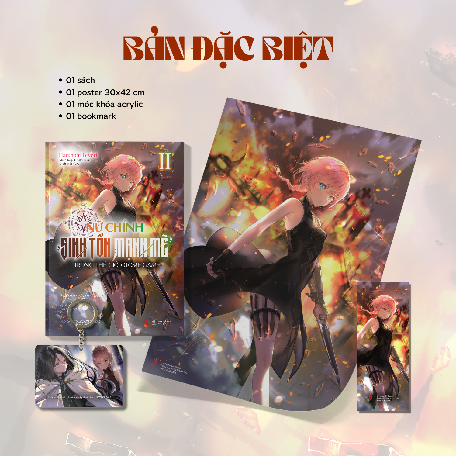 bộ nữ chính sinh tồn mạnh mẽ trong thế giới otome game - tập 2 - bản đặc biệt - tặng kèm bookmark + poster + móc khóa acrylic - Ảnh 2