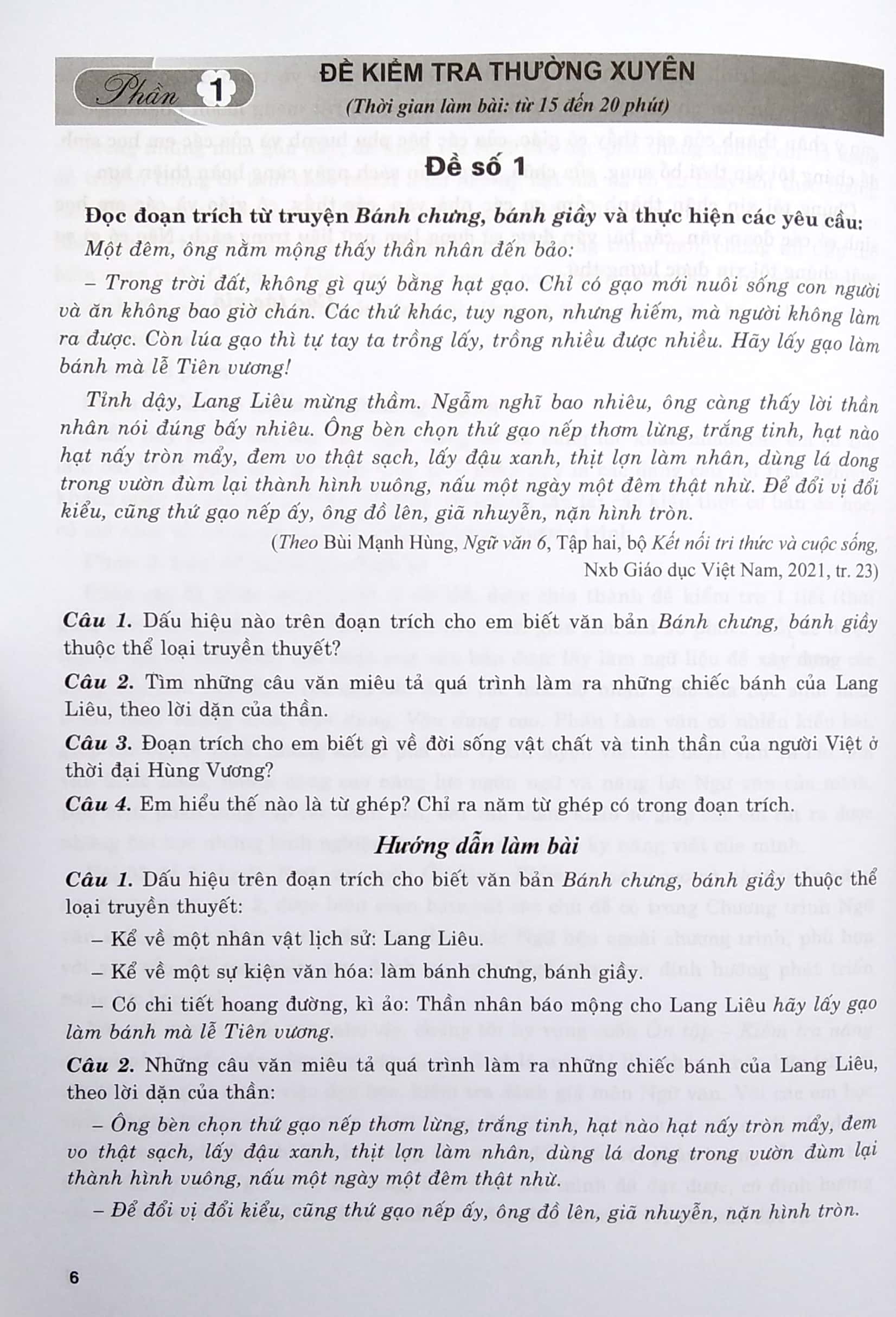 bộ ôn tập - kiểm tra nâng cao và phát triển năng lực ngữ văn 6 - tập 2 - Ảnh 5