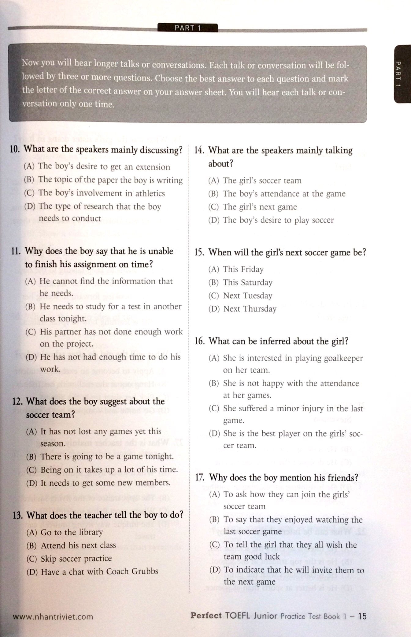 bộ perfect toefl junior_practice test_book 1 (+cd) - Ảnh 10